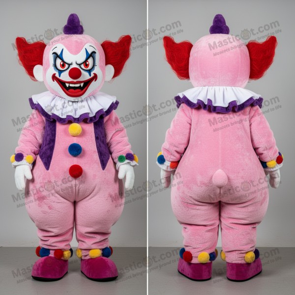 Pink mischievous evil clown mascot - Masticot.com