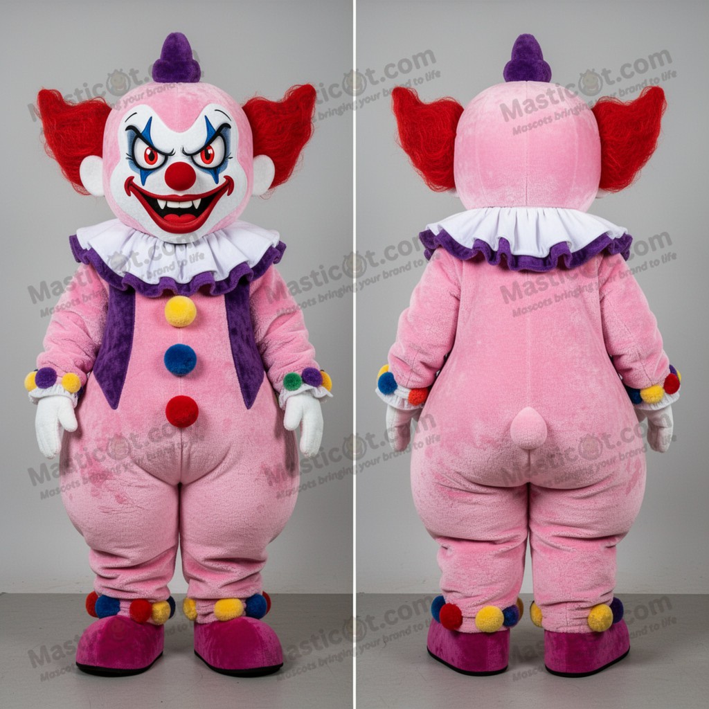 Pink mischievous evil clown mascot - Masticot.com