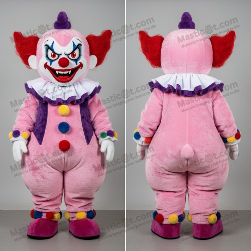 Pink mischievous evil clown mascot - Masticot.com