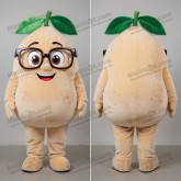 Velvet beige rounded grapefruit mascot - Masticot.com