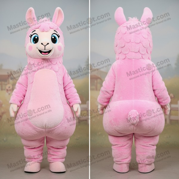 Mascotă din pluș roz cu aspect de lamă - Masticot.com