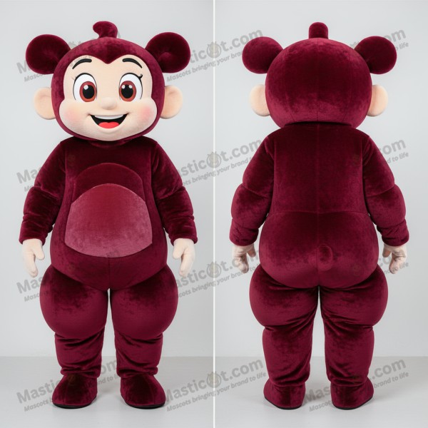 Maroon Velvety Acrobat Mascot - Masticot.com