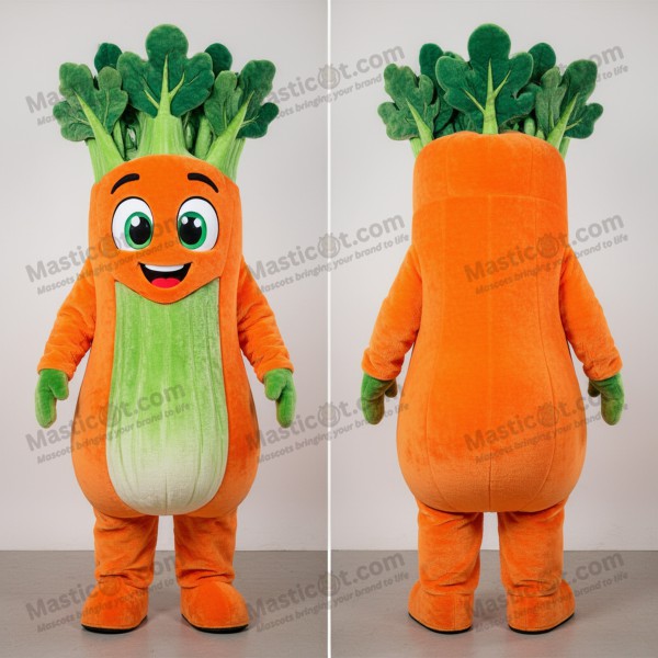 Traje de mascota de apio de hombros anchos color marfil -