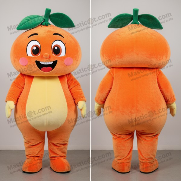 Vibrant orange cheerful mandarin mascot - Masticot.com