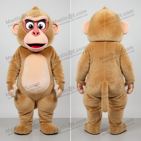 Tan playful baboon mascot - Masticot.com