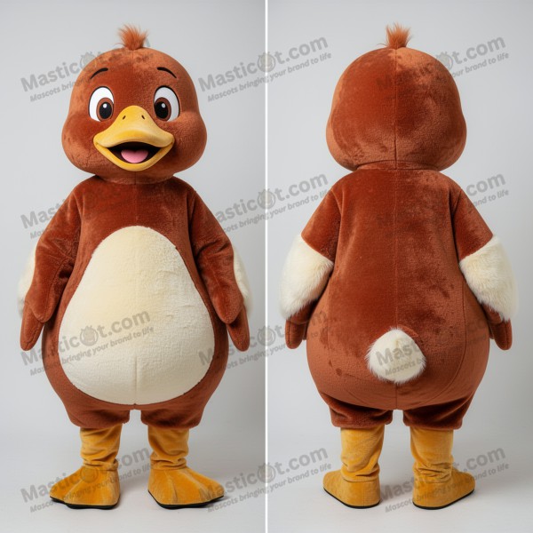 Rust orange fluffy gosling mascot - Masticot.com