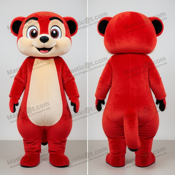 Červená hravá maskot surikata - Masticot.com