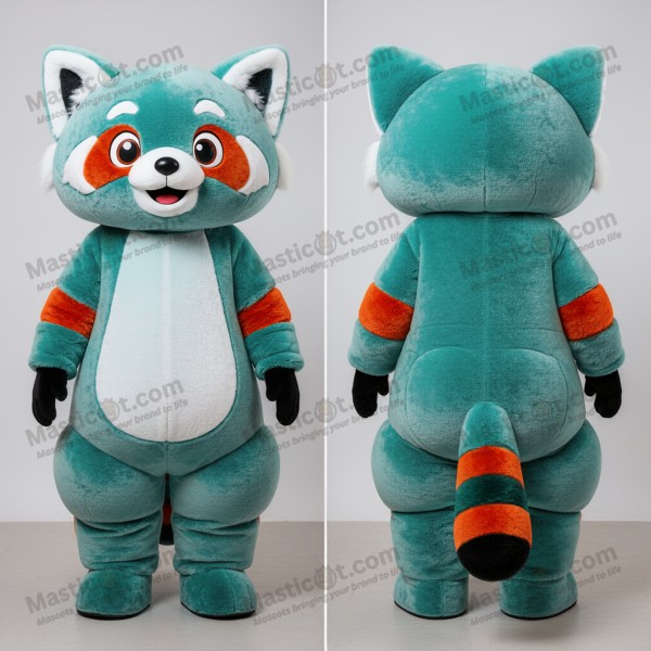 Teal velvety red panda mascot - Masticot.com