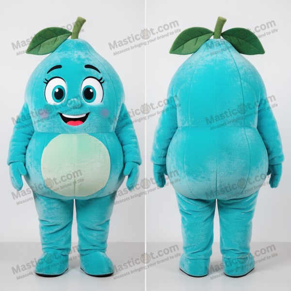 Cyan Padded Grapefruit Mascot - Masticot.com