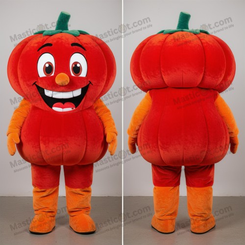 Ljusorange rund pumpkin-maskot - Masticot.com