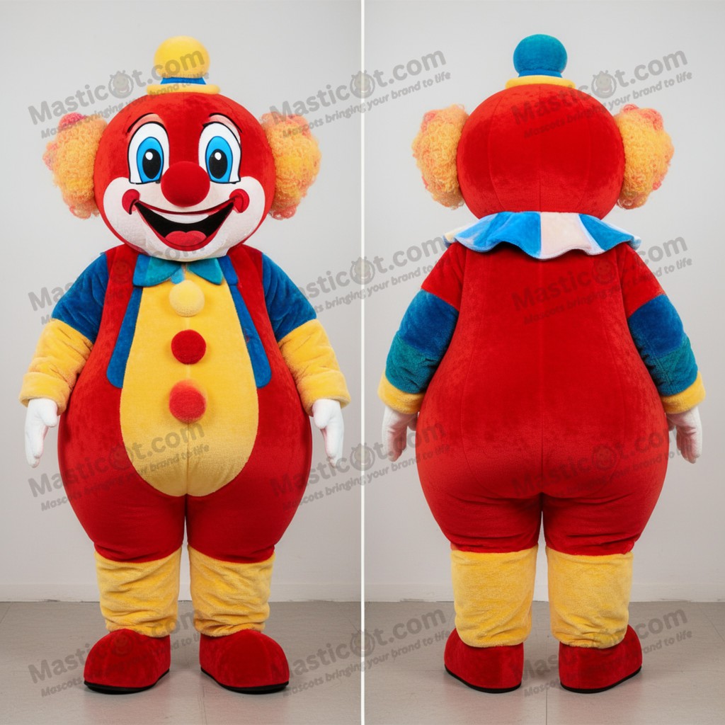 Rödglödande glad clownmaskot - Clown - MASTICOT_8828 - Masticot.com