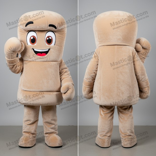 Beige padded boxing glove mascot - Masticot.com