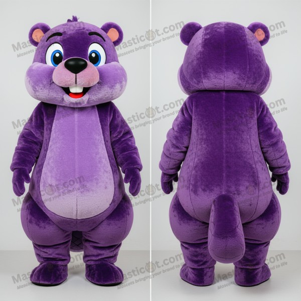 Violet broad shouldered beaver mascot - Masticot.com