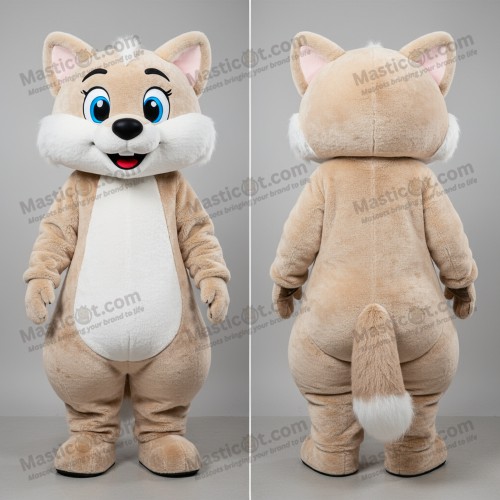 Beige soft ermine mascot - Masticot.com