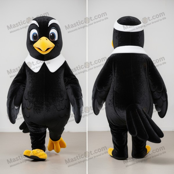 Velvety black sleek dove mascot - Masticot.com
