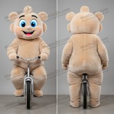 Beige smilende unicykelrytter maskotkostume - Enhjulscyklist - MASTICOT_8893 - Masticot.com