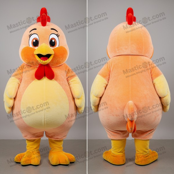 Peach velvety butter chicken mascot - Masticot.com
