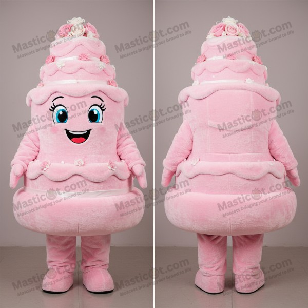 Pink fluffy lagkagesternet kostume til bryllupsmascotte -