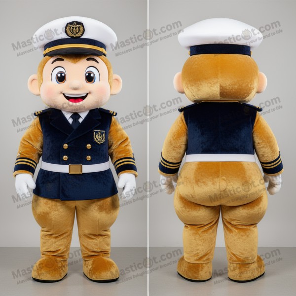 Gullpaddet helteaktig marine soldat-maskot - Masticot.com