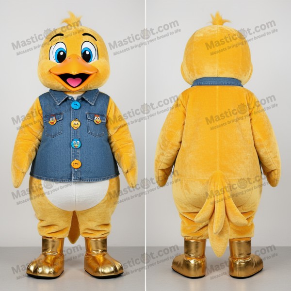 Mascota de Pingüino de Oro con Dibujo - Masticot.com