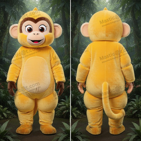 Velvet yellow playful capuchin monkey mascot - Masticot.com