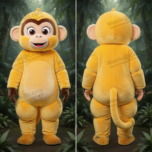 Mascotte capucin jaune velouté ludique - Singe capucin - MASTICOT_8915 - Masticot.com