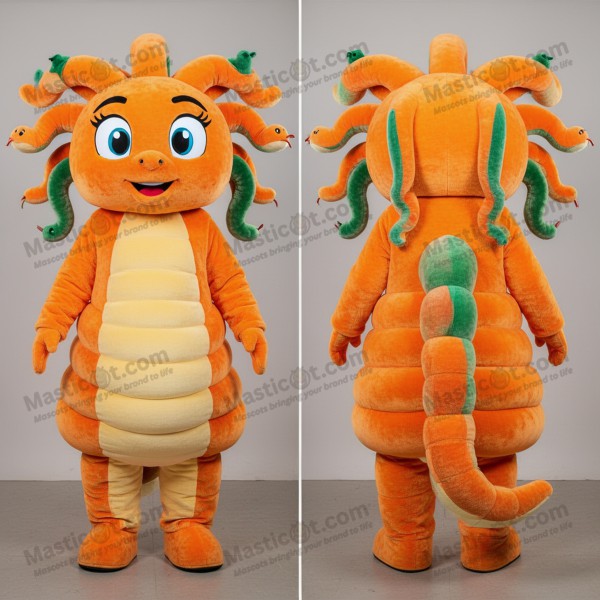 Mascotte Méduse aux épaules larges orange - Masticot.com