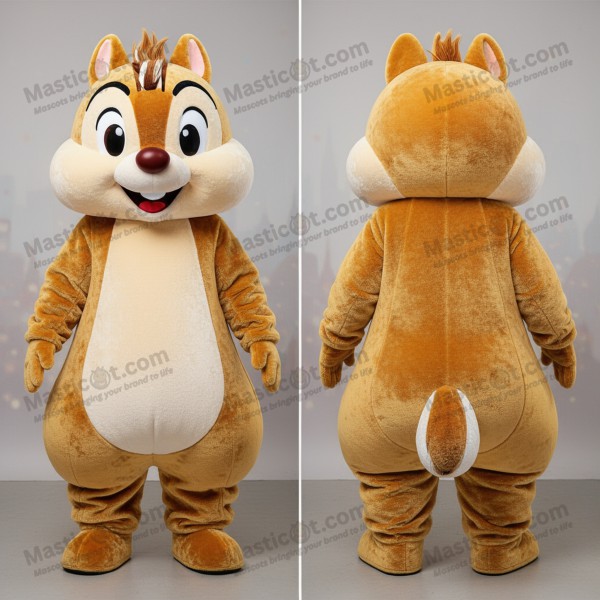Golden Cartoon Chipmunk Mascot - Masticot.com