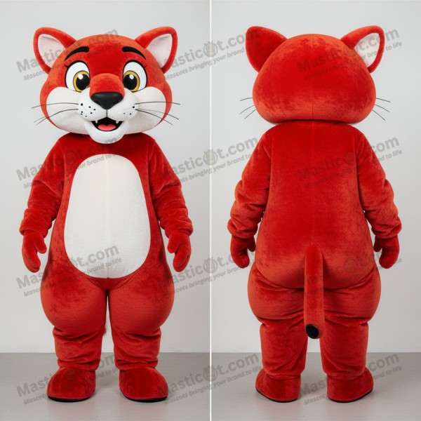 Crimson velvety puma mascot - Masticot.com