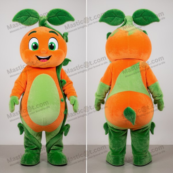 Velvety orange towering beanstalk mascot - Masticot.com