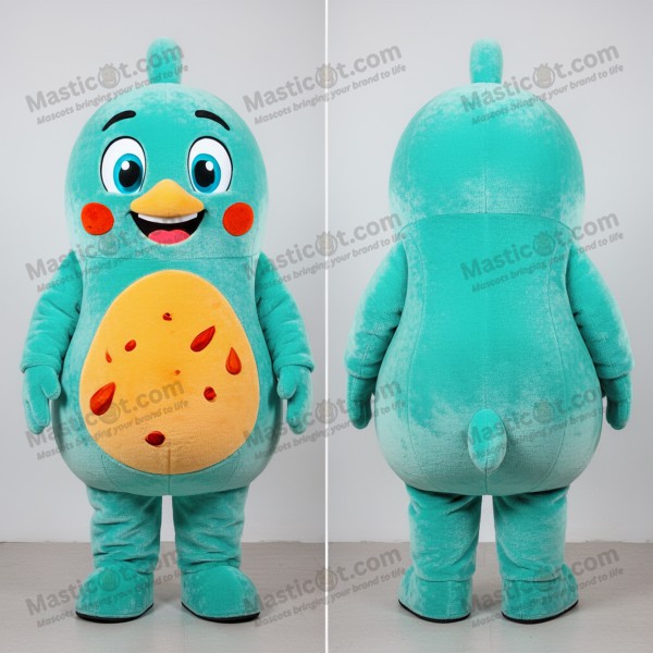 Turquoise Cartoon Butter Chicken Mascot - Masticot.com