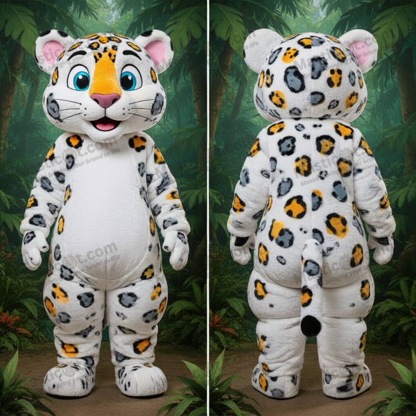 Ivory Cartoon Leopard Mascot - Masticot.com