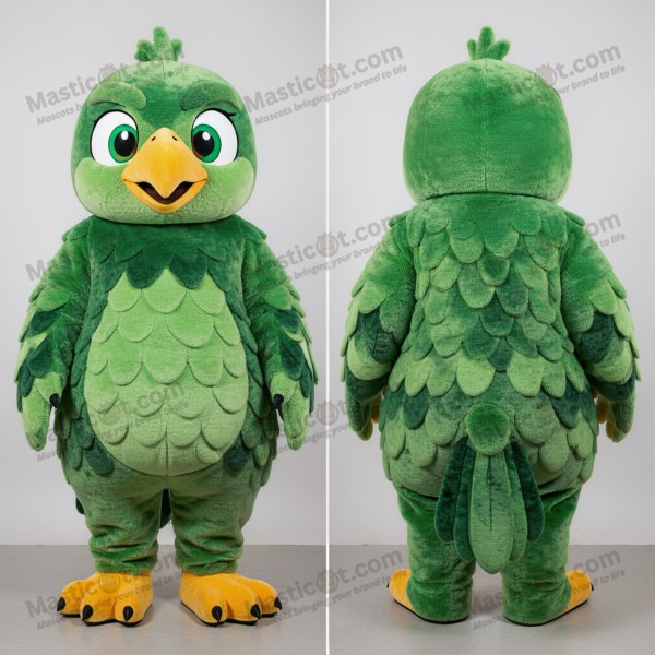 Emerald green broad winged hawk mascot - Masticot.com