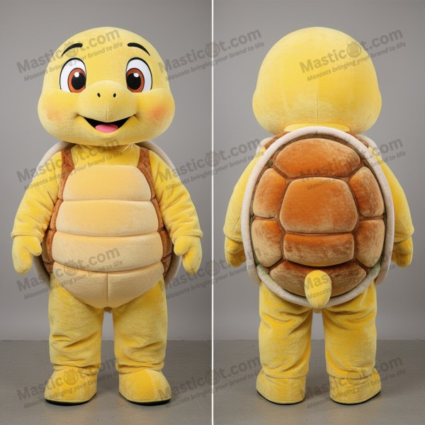 Golden yellow rounded turtle mascot - Masticot.com