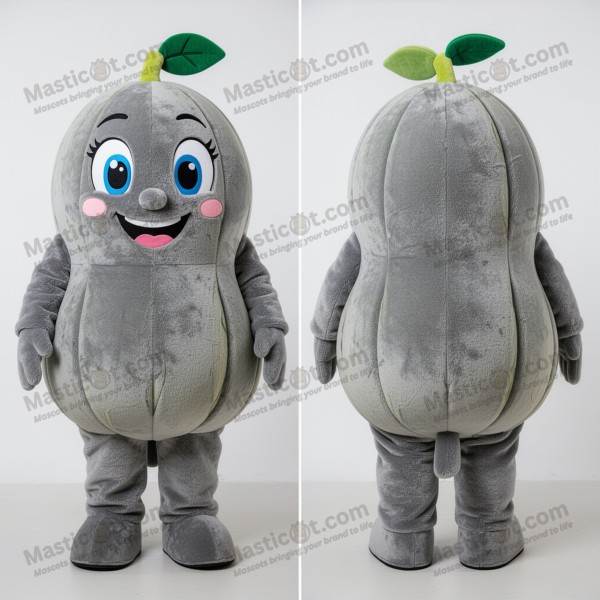 Gray rounded melon mascot - Masticot.com