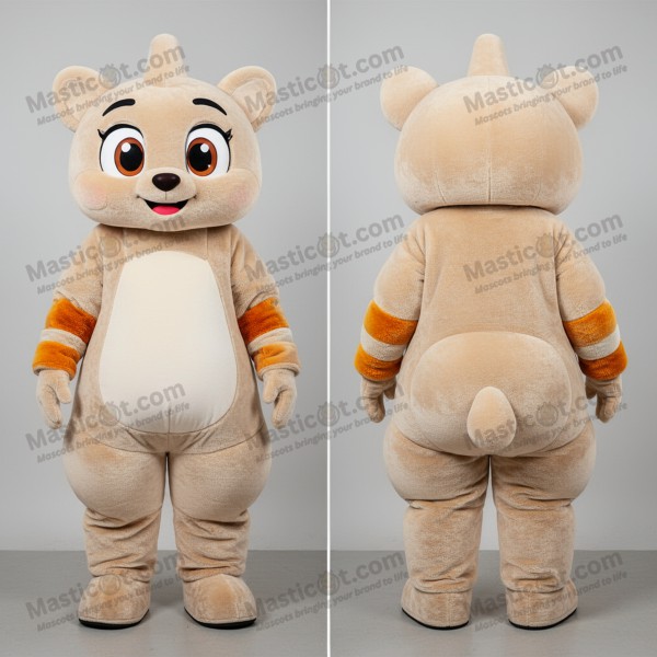 Beige velvety aglet mascot - Masticot.com