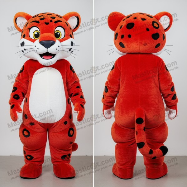 Crimson Cartoon Jaguar Mascot - Masticot.com