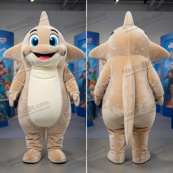 Beige Rounded Ray Mascot - Masticot.com