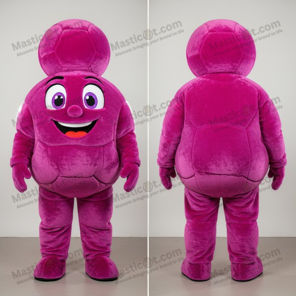 Růžovo-fialový plyšový maskot míče pro házenou -
