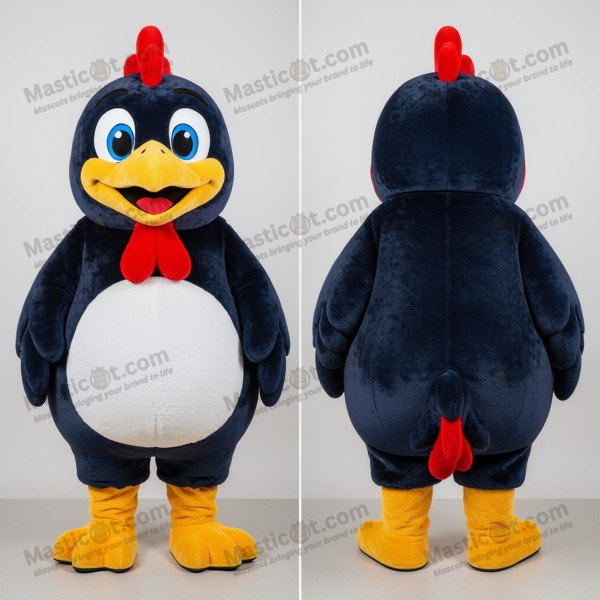 Marineblå Velur Hønemaskot - Masticot.com