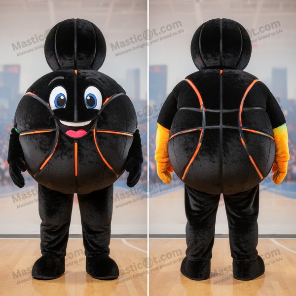 Ebony Cartoon Basketball Bold Mascot - Masticot.com