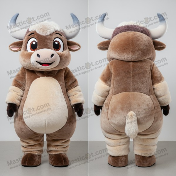 Chocolate Brown Rounded Yak Mascot - Masticot.com