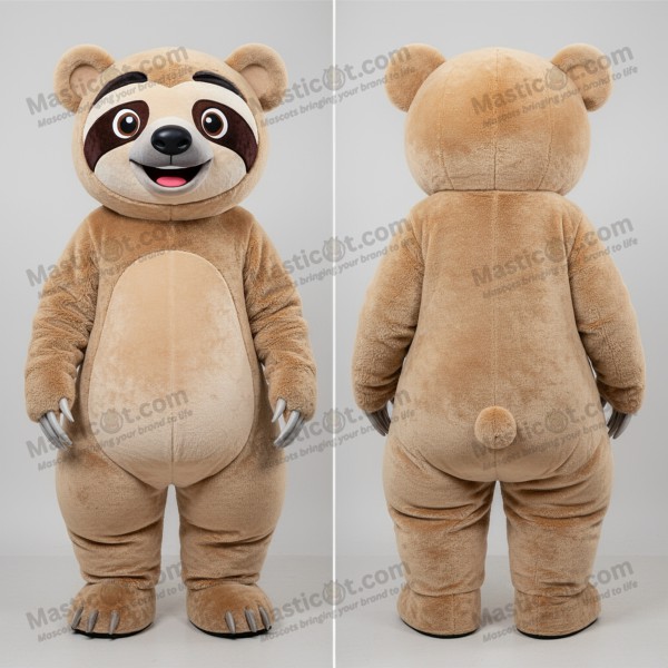 Tan Rounded Sloth Bear Mascot - Masticot.com