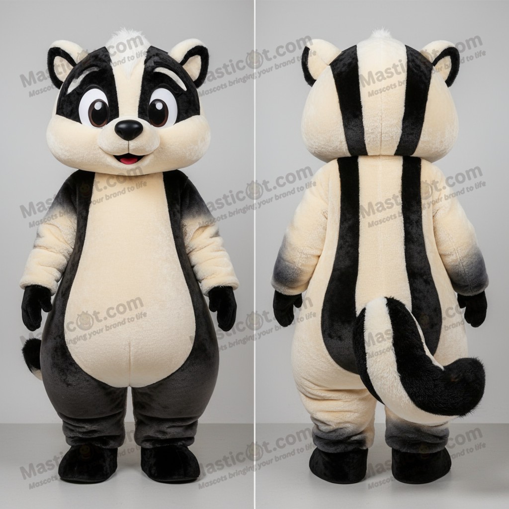 Creamy Cartoon Skunk Mascot - Masticot.com