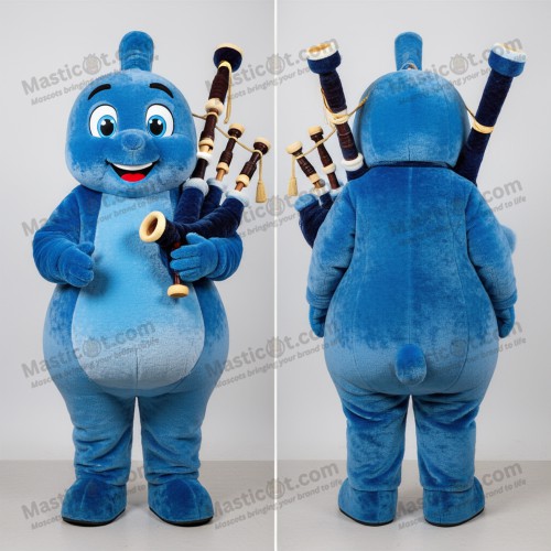Sky Blue Padded Bagpipe Mascot - Masticot.com
