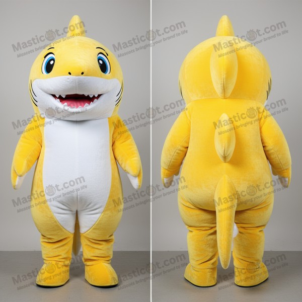 Bright Yellow Cartoon Shark Mascot - Masticot.com