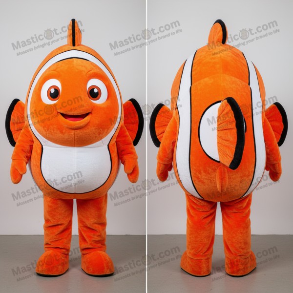 Vibrant Orange Cartoon Clown Fish Mascot - Masticot.com