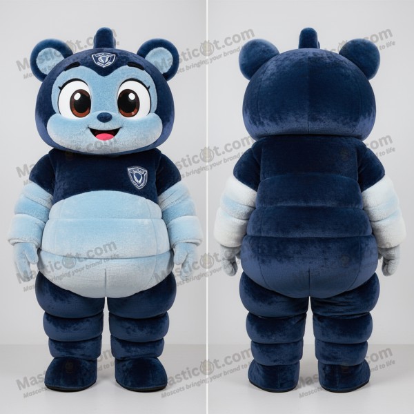 Marineblå rund Allianse-maskot - Masticot.com