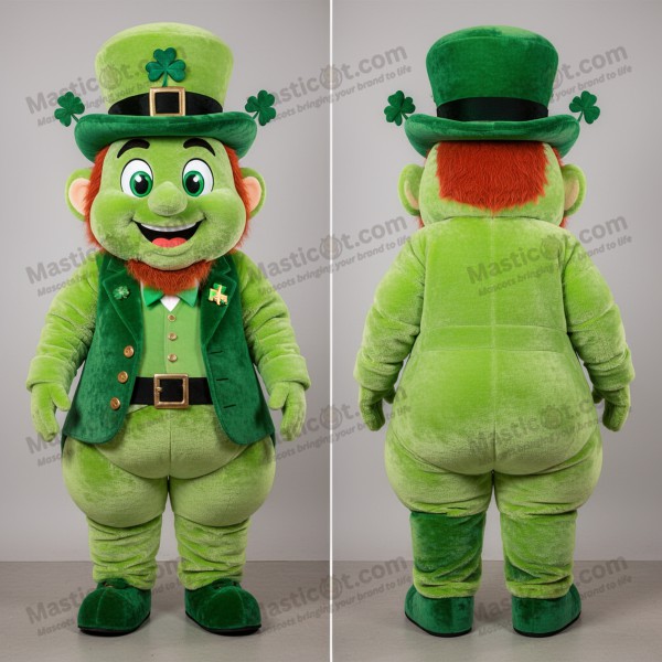 Lime Green Playful Leprechaun Mascot - Masticot.com