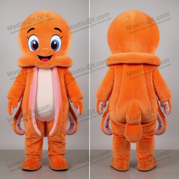 Veselý oranžový kostým chobotnice maskota - Masticot.com